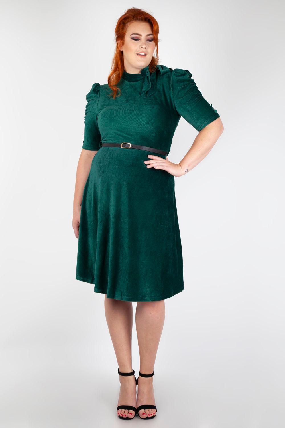 Curve Vixen Penelope Flared Velvet Dress