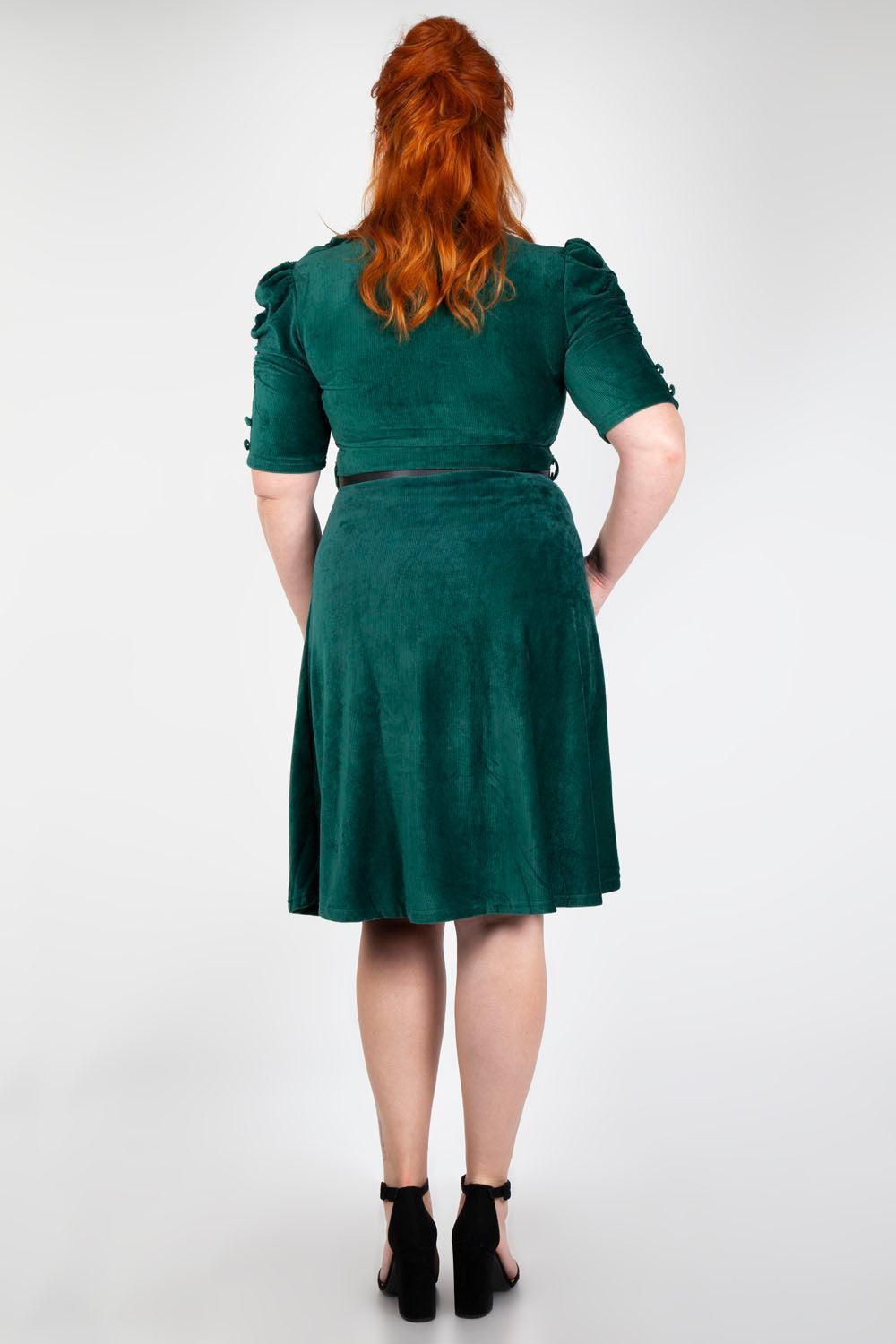 Curve Vixen Penelope Flared Velvet Dress by Voodoo Vixen - Dark Fashion Clothing Curve Vixen Penelope Flared Velvet Dress by Voodoo Vixen - Dark Fashion Clothing
