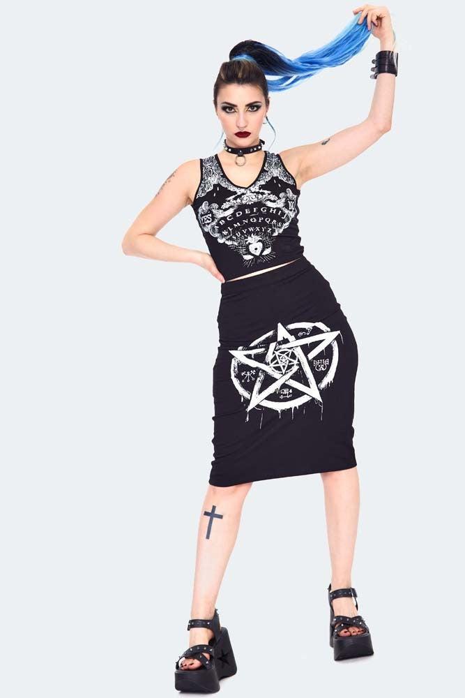 Pentagram Jersey Pencil Skirt