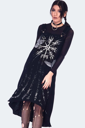 Pinafore Nordic Print Flared Dress