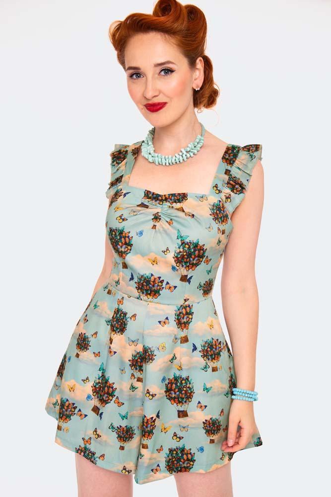 Butterfly Air Balloon Print Playsuit