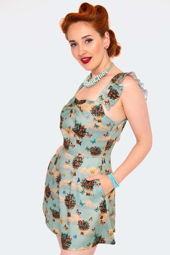 Butterfly Air Balloon Print Playsuit