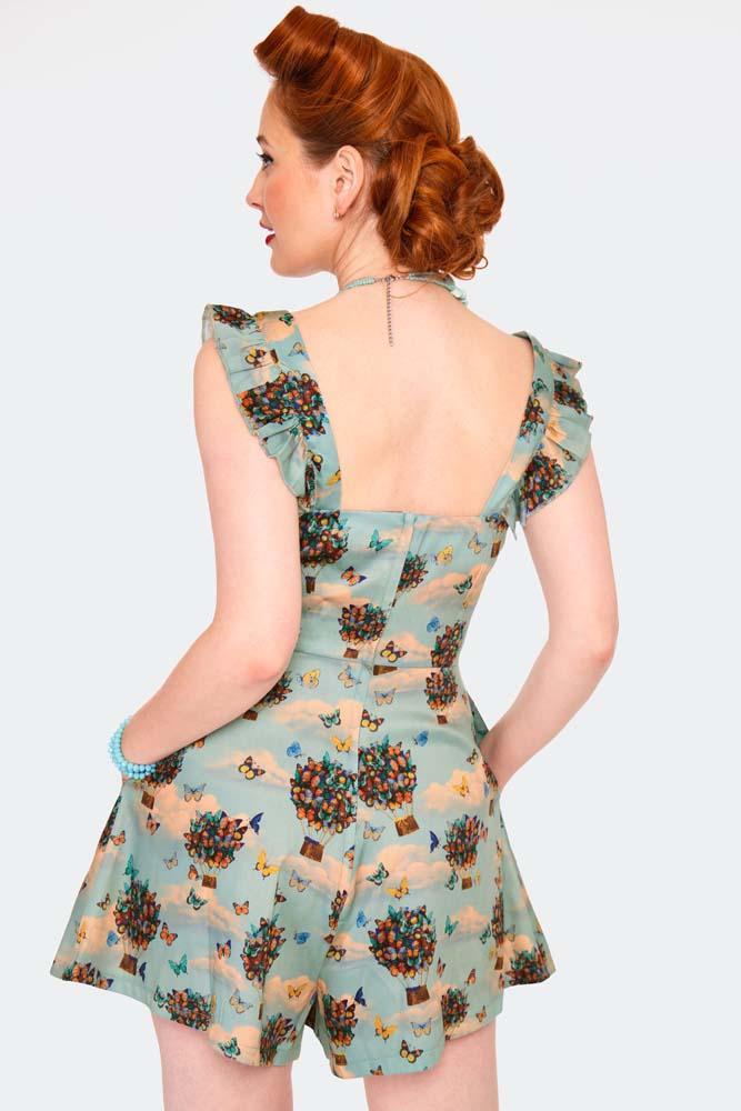 Butterfly Air Balloon Print Playsuit