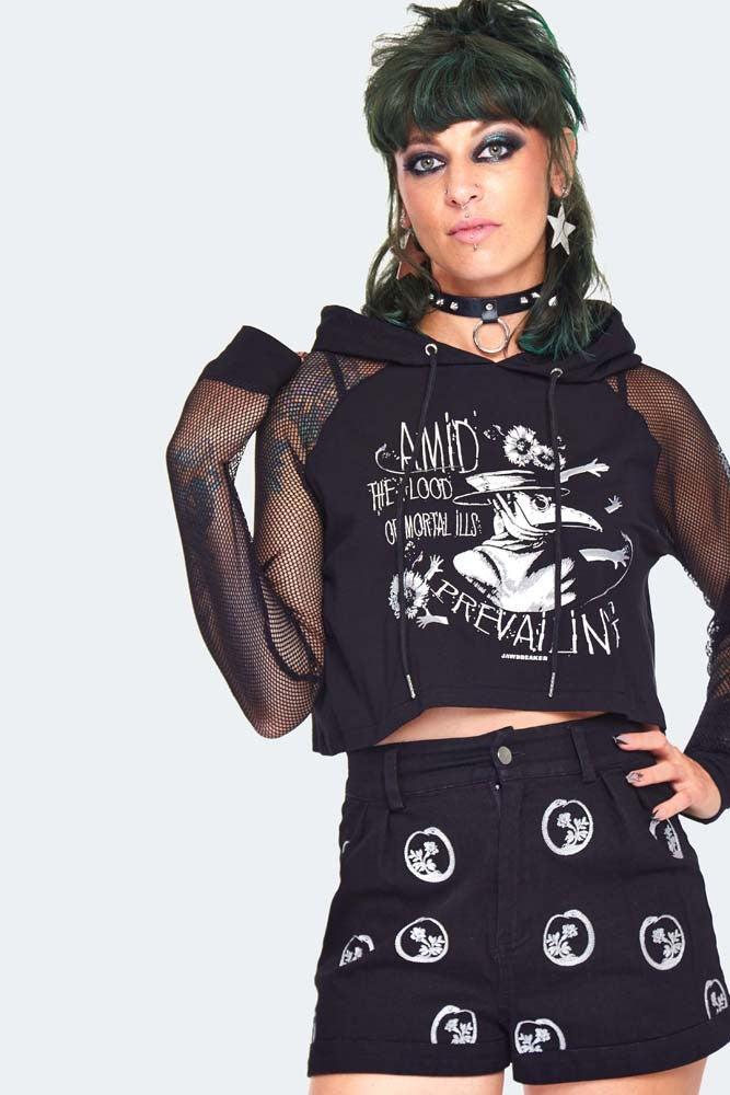 Prevailing Printed Cropped Hoodie