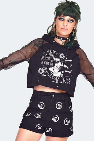 Prevailing Printed Cropped Hoodie