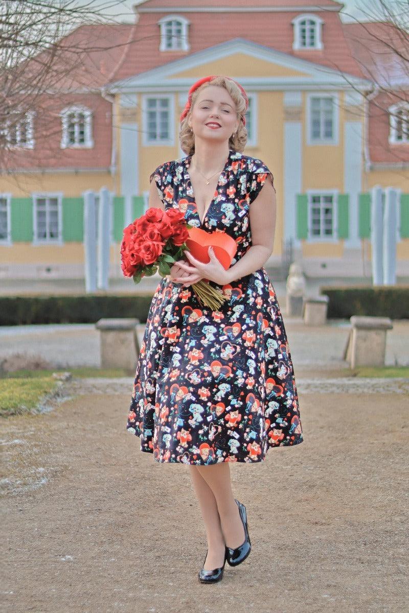 Pin-Up Print Flare Dress