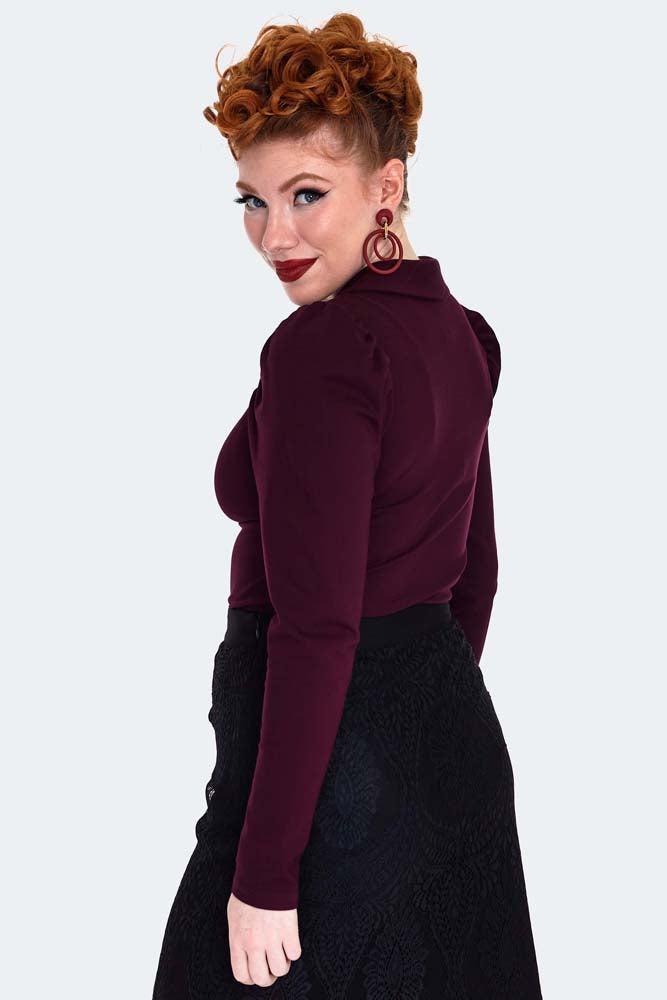 Purple Cut Out Top With Collar