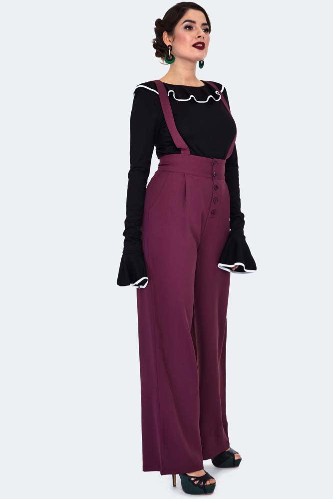 High Waisted Suspender Trousers