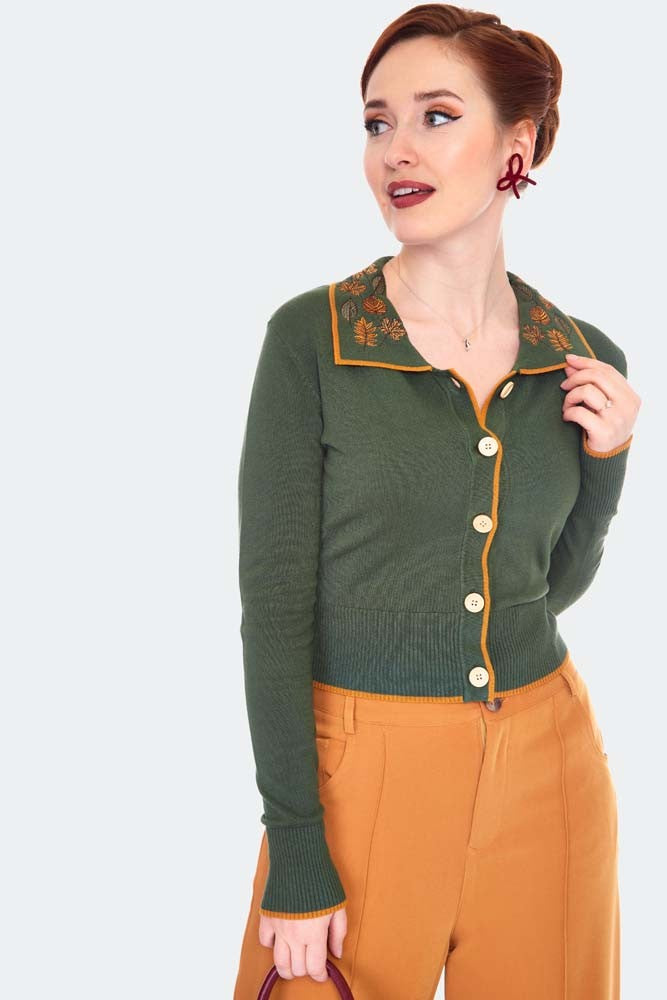 Autumn Leaves Embroidered Cardigan