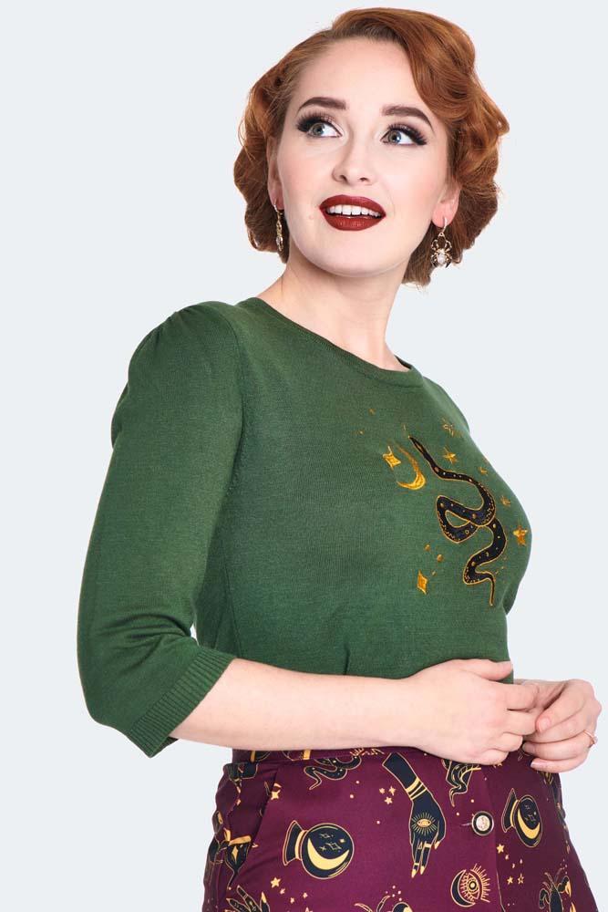 Serpent Embroidered Sweater