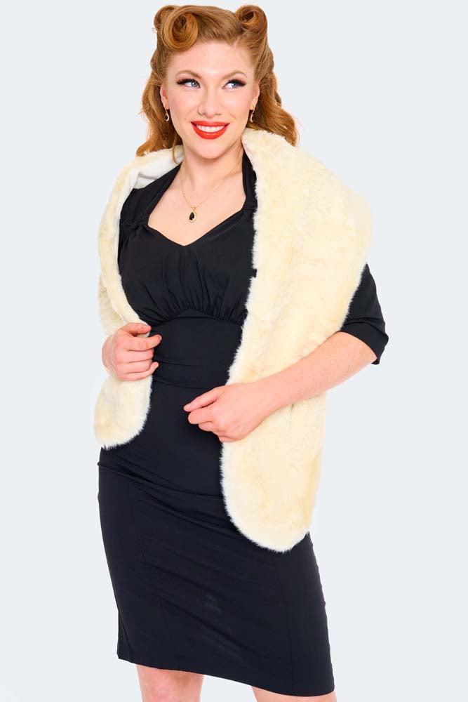 Cream Faux Fur Stole