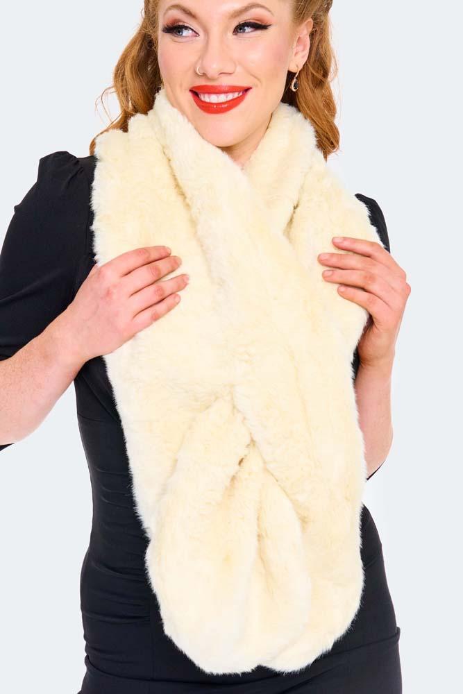 Cream Faux Fur Stole