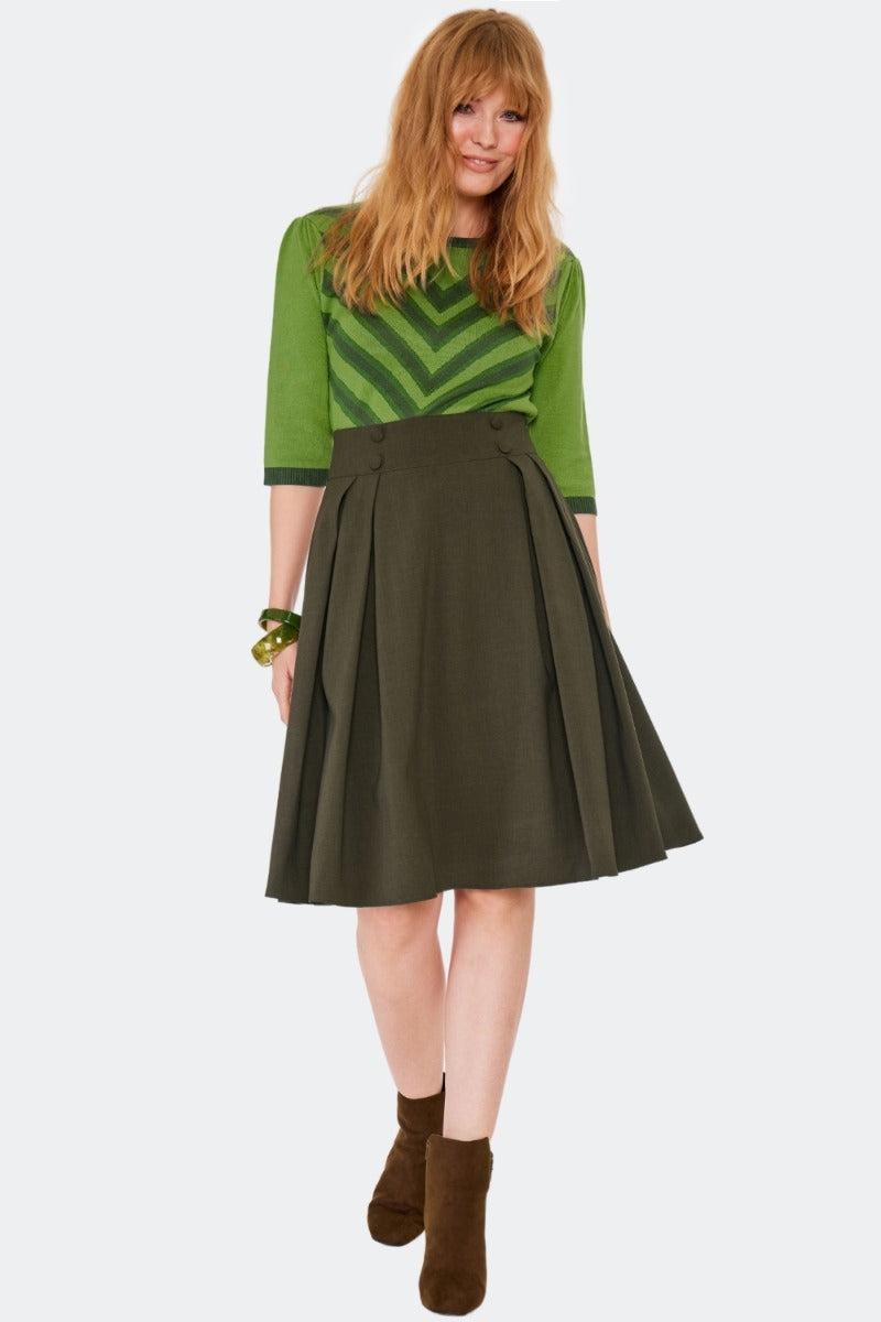 Pleated Flare Skirt