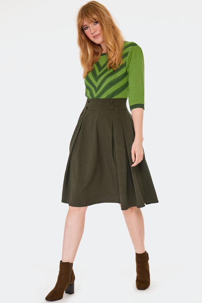 Pleated Flare Skirt