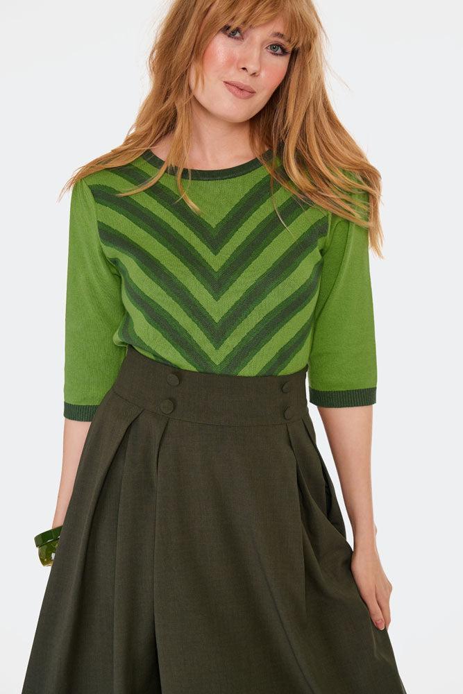 Pleated Flare Skirt