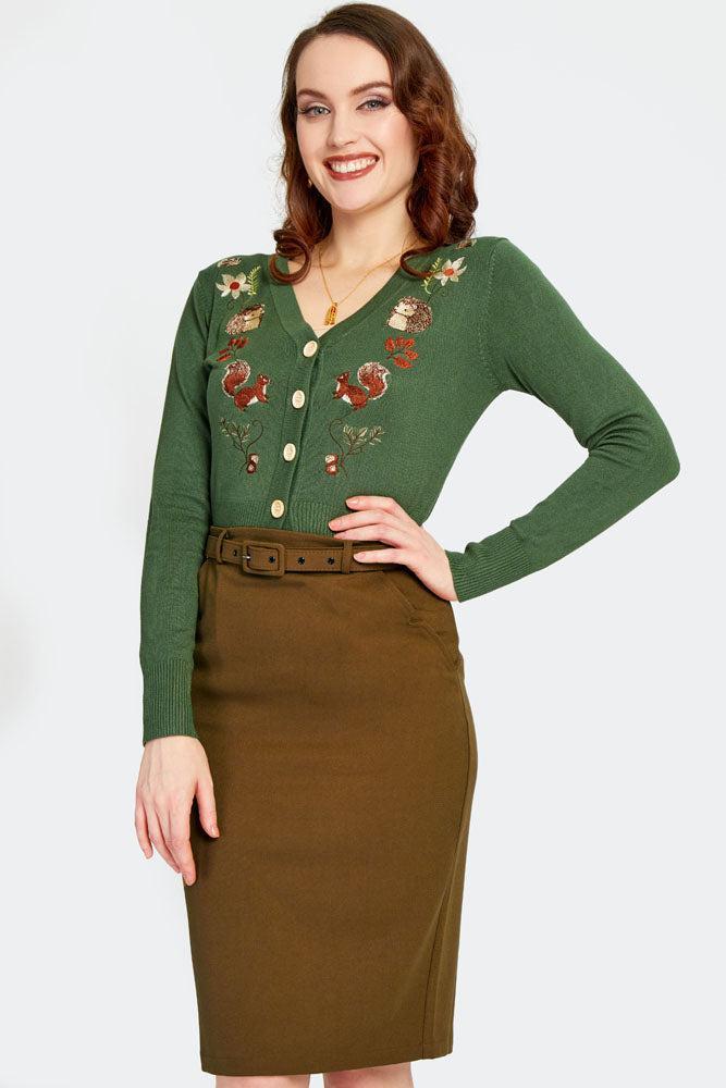 50s Belted Pencil Skirt