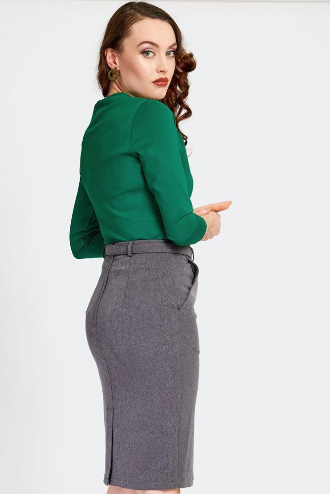 50s Belted Pencil Skirt