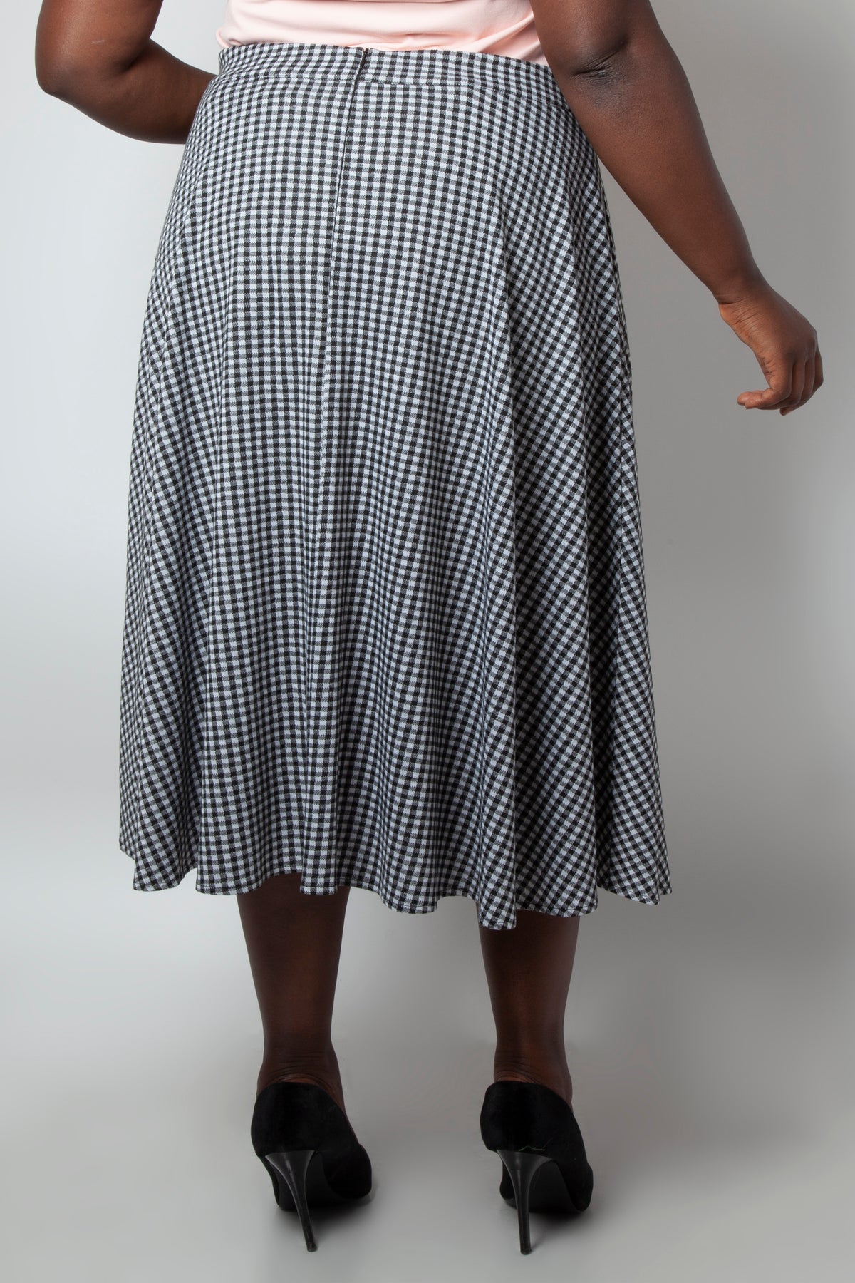 Curve Arianna Houndstooth Flared Skirt