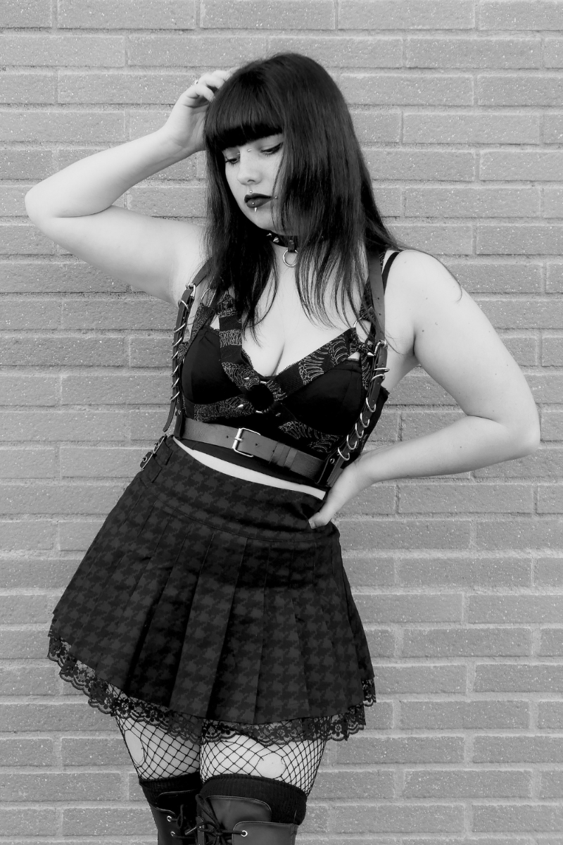 Houndstooth Printed School Skirt