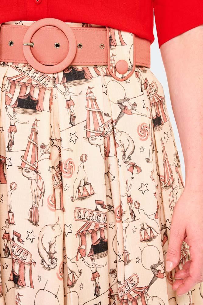 Circus Print Flare Skirt