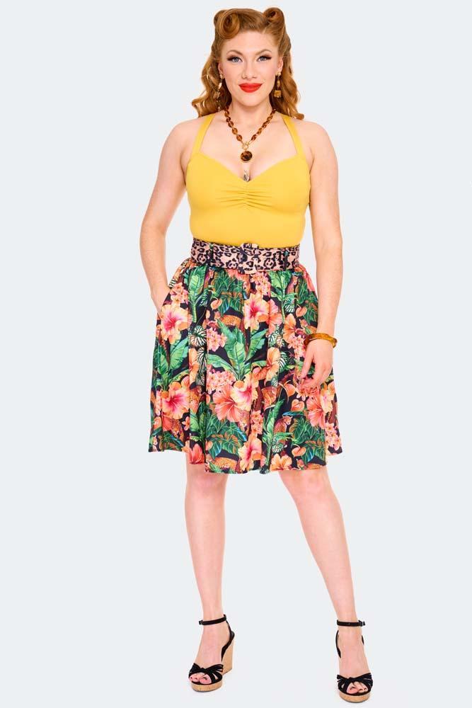 Jungle Print Flare Skirt