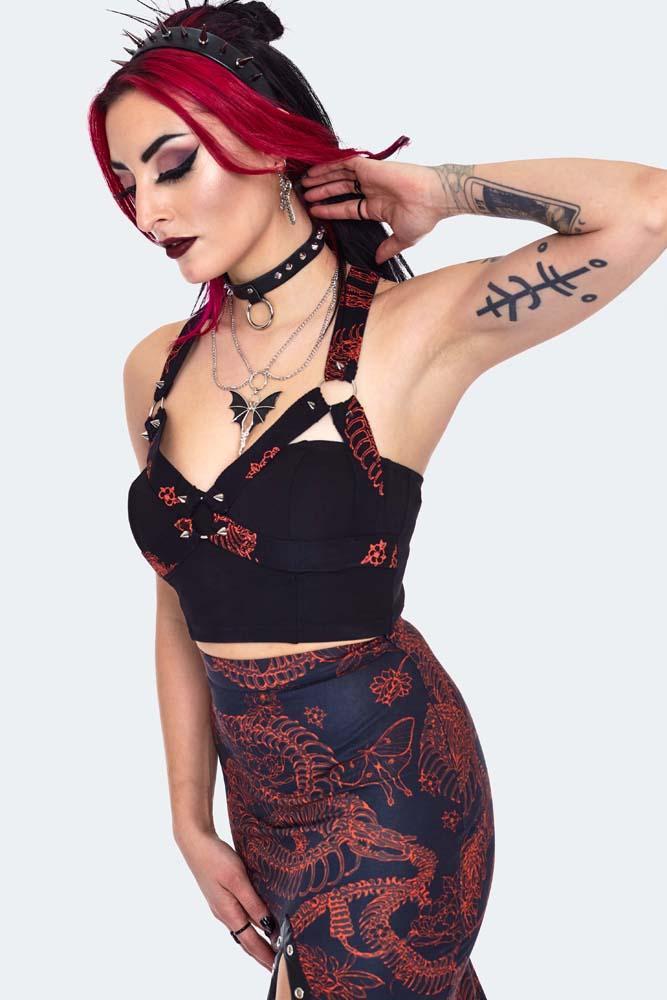Snake Skeleton Crop Top