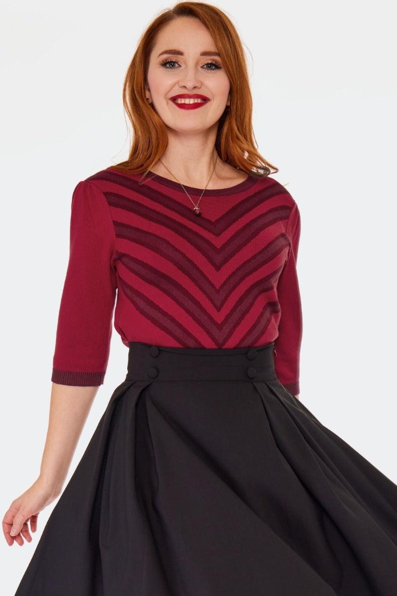 50s V Stripe Pattern Sweater