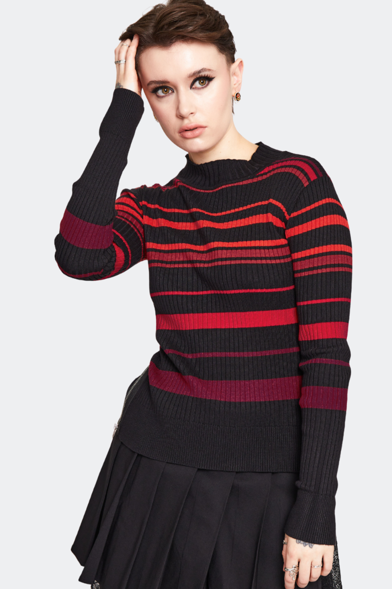 High Neck Striped Jumper