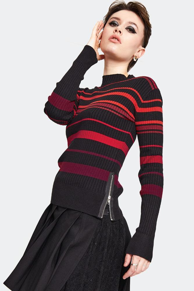 High Neck Striped Jumper