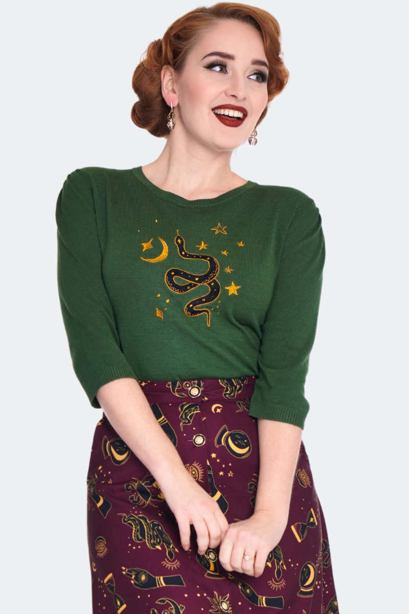 Serpent Embroidered Sweater