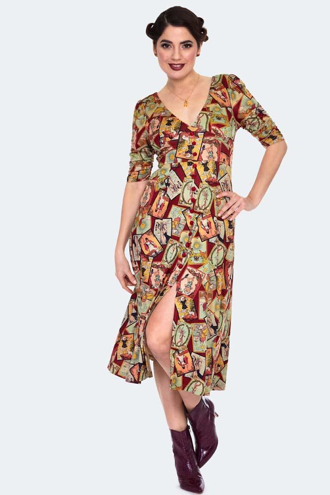 Tarot Print Midi Dress