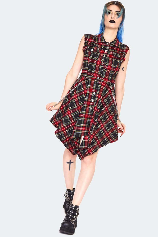 Tartan Shirtdress With Chains