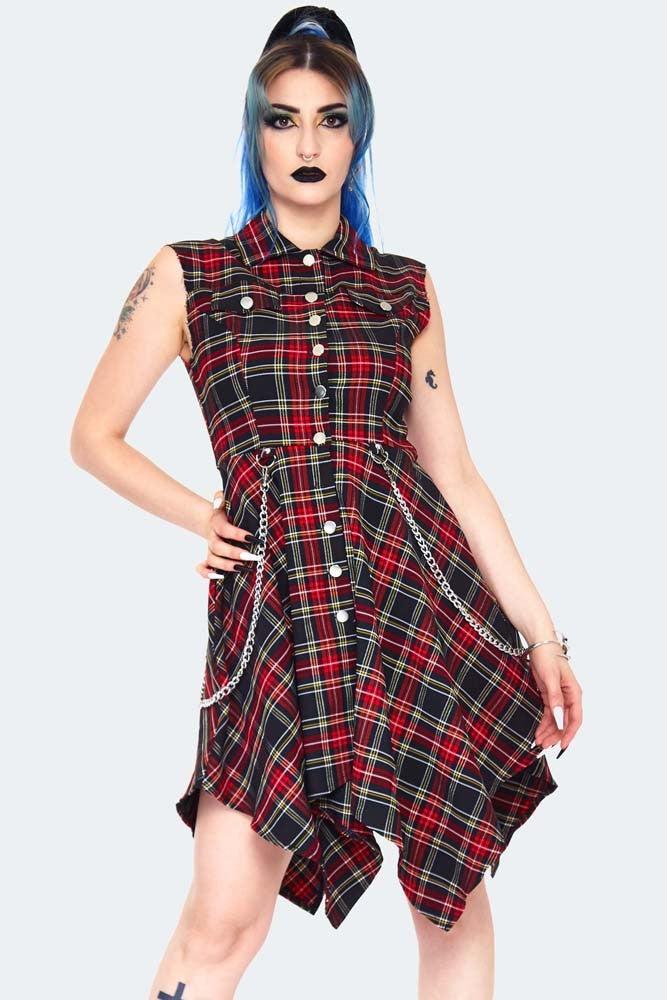 Tartan Shirtdress With Chains