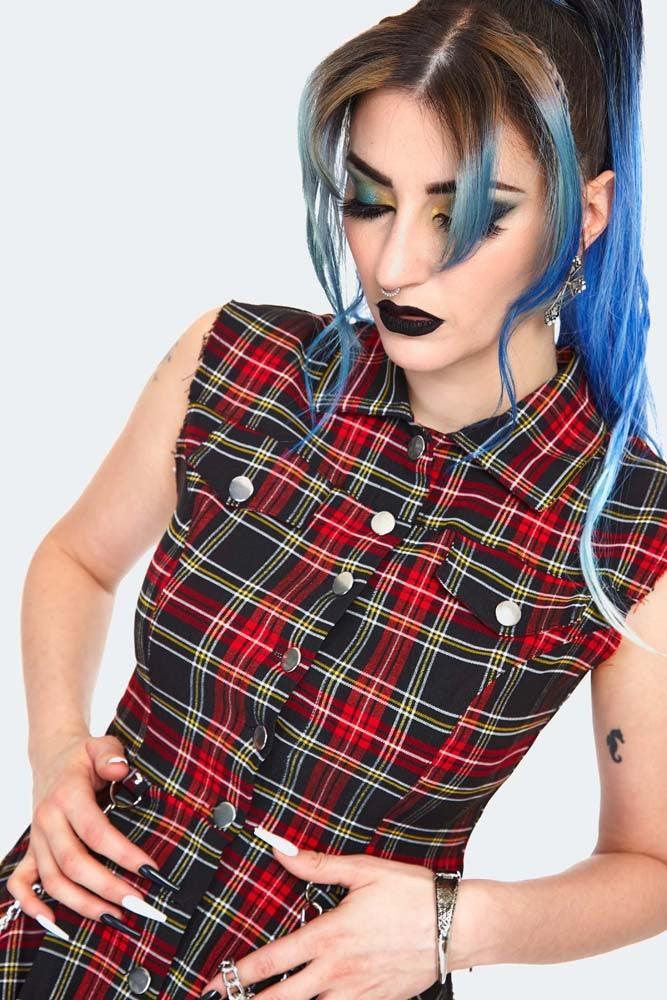 Tartan Shirtdress With Chains
