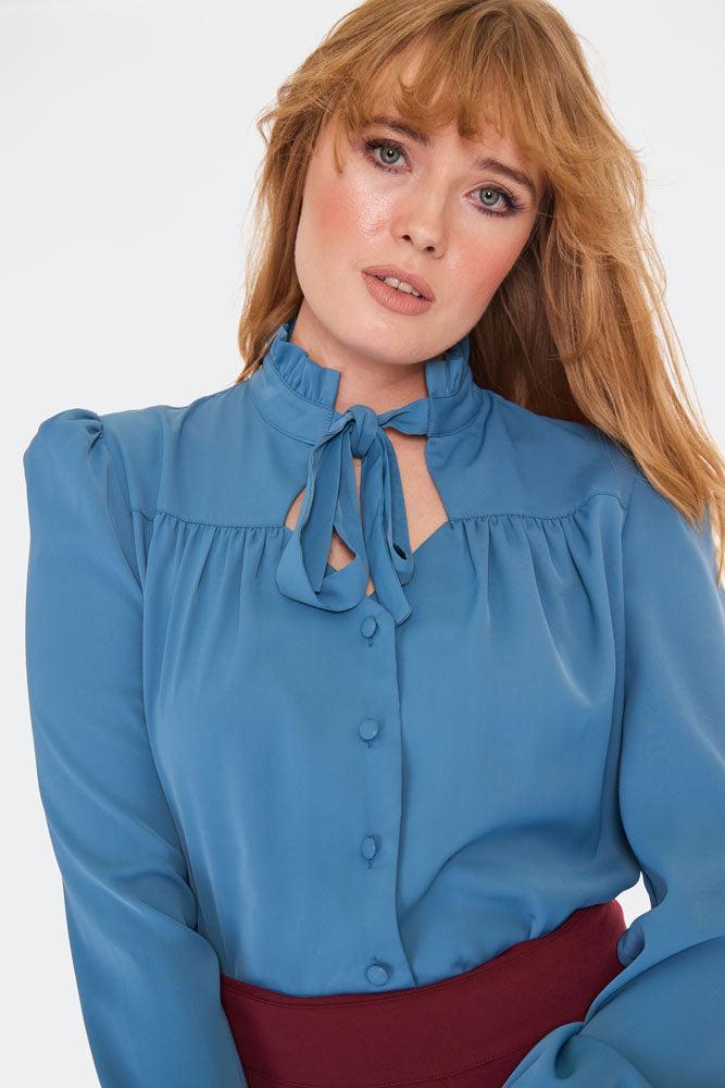 40s Tie Neck Blouse