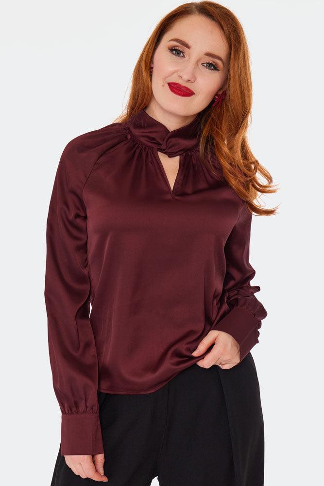 Satin Twist Neck Top