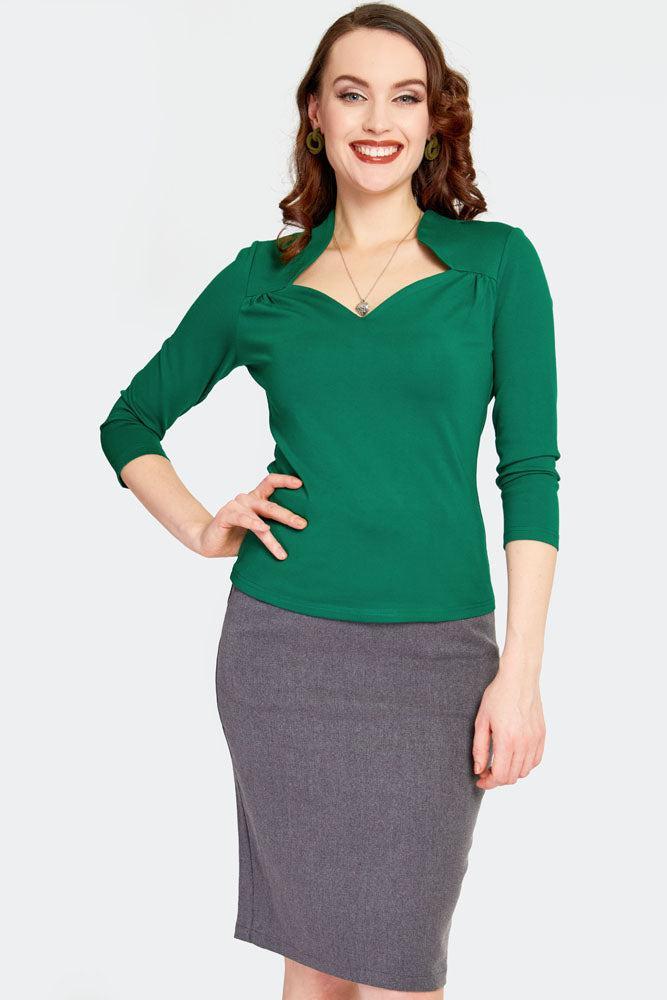 Green Jersey Knit Top