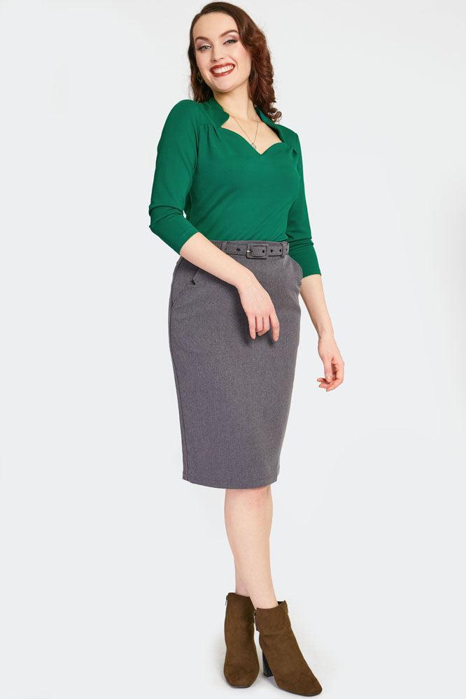 Green Jersey Knit Top