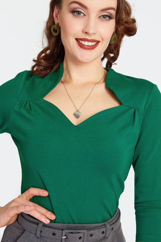 Green Jersey Knit Top