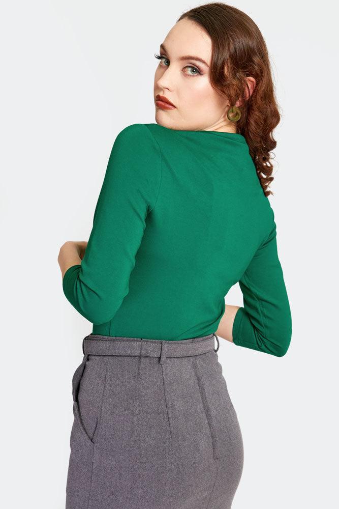 Green Jersey Knit Top