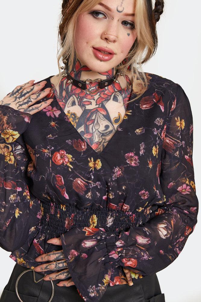 Garden Skull Print Top