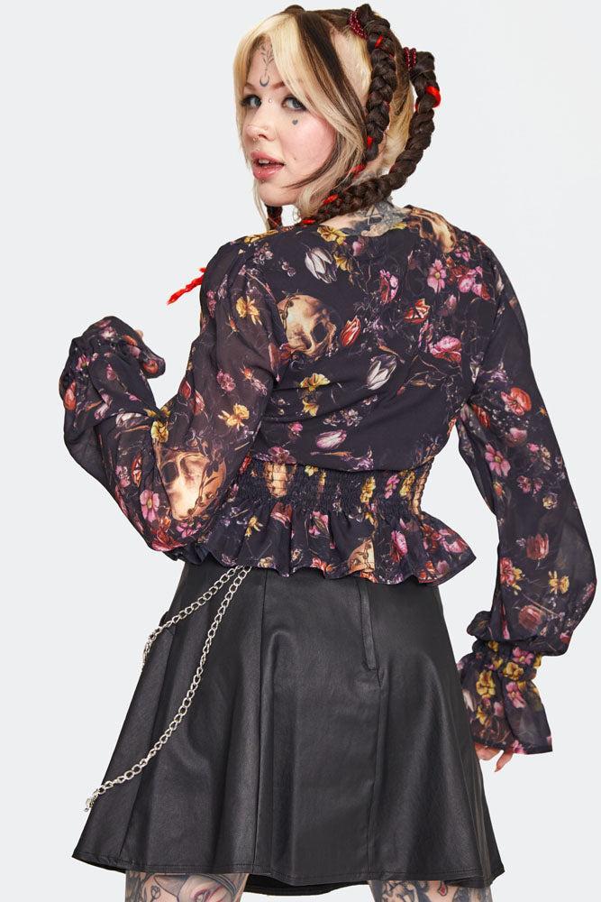 Garden Skull Print Top