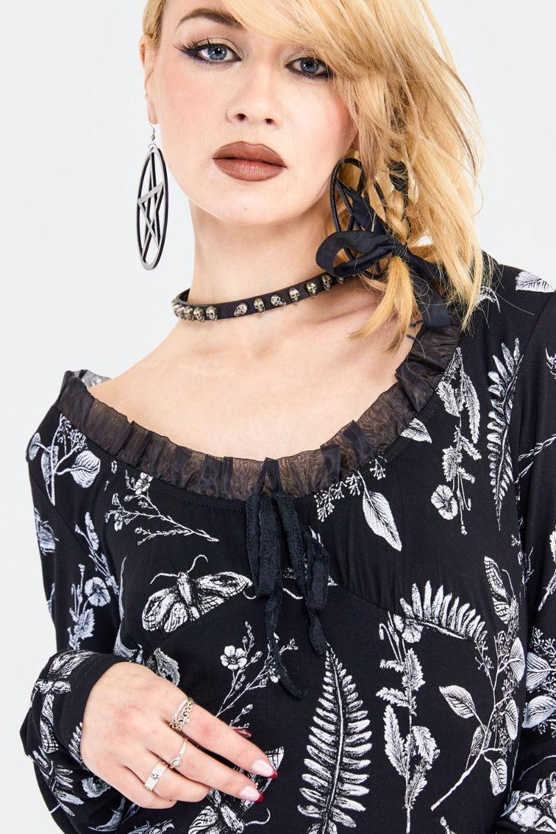 Herbal Bat Print Top