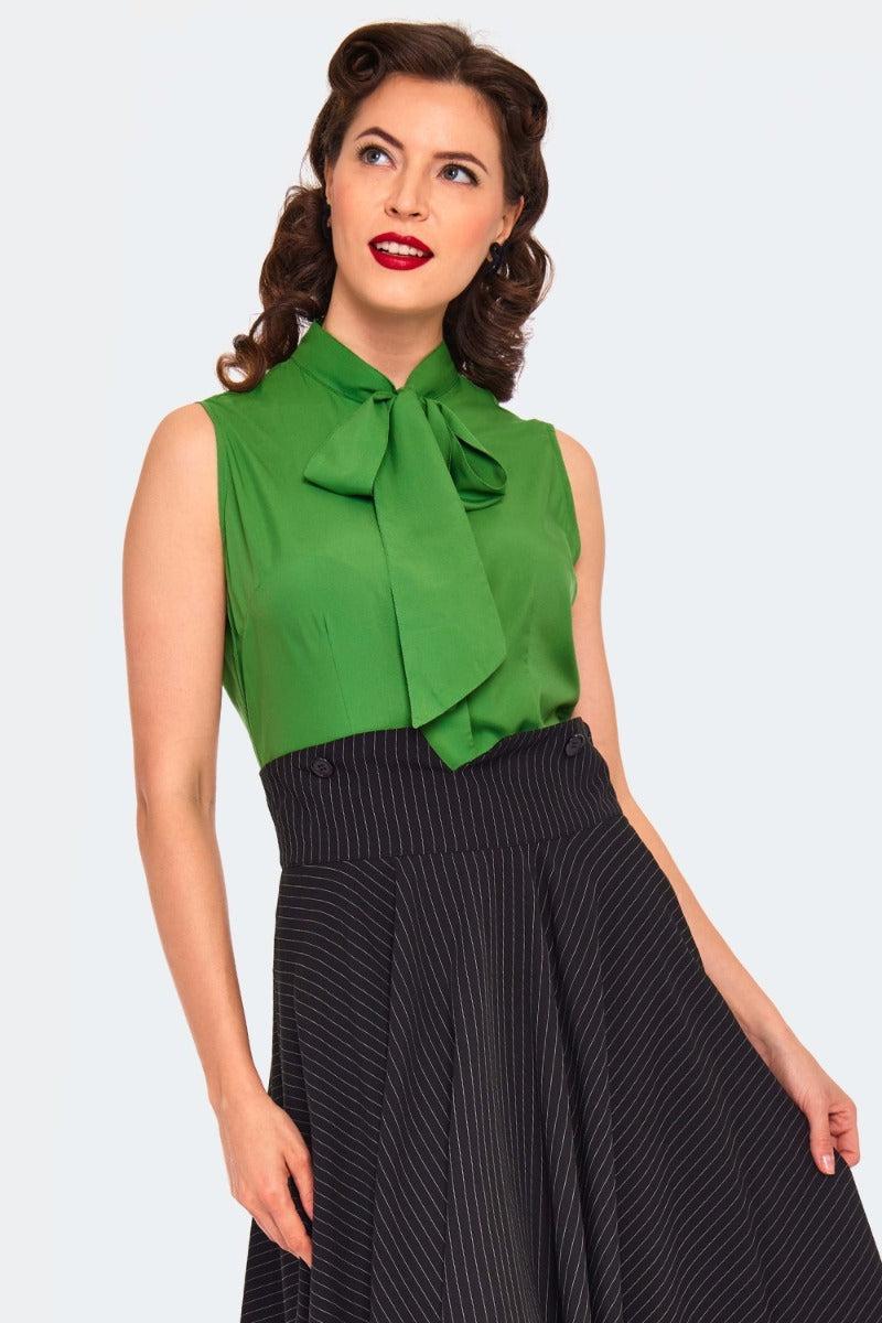 Tie Neck Sleeveless Blouse