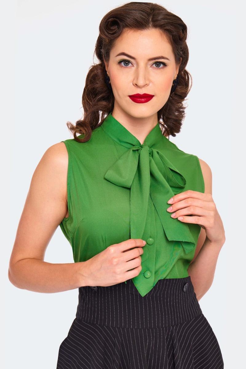 Tie Neck Sleeveless Blouse