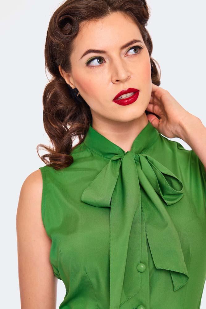 Tie Neck Sleeveless Blouse