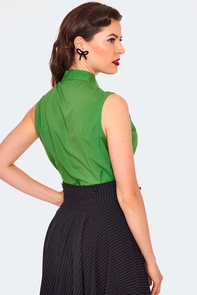 Tie Neck Sleeveless Blouse