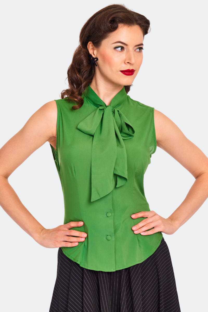 Tie Neck Sleeveless Blouse