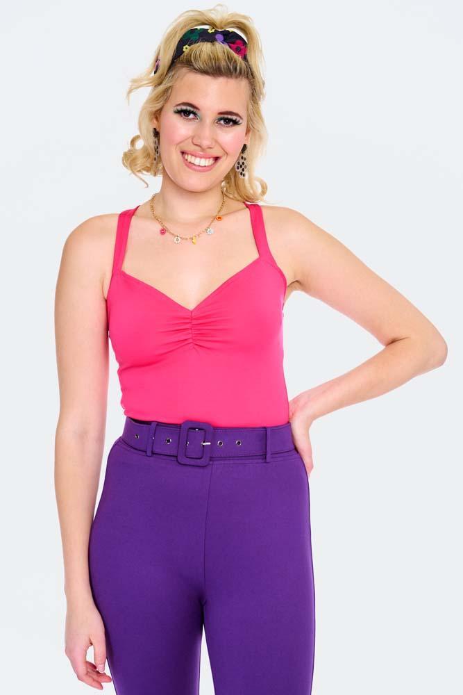 Knitted Cross Back Strap Top