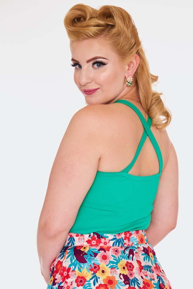 Knitted Cross Back Strap Top